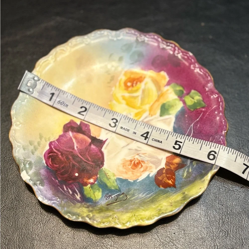 Antique signed hand painted Limoges 6” plate. *